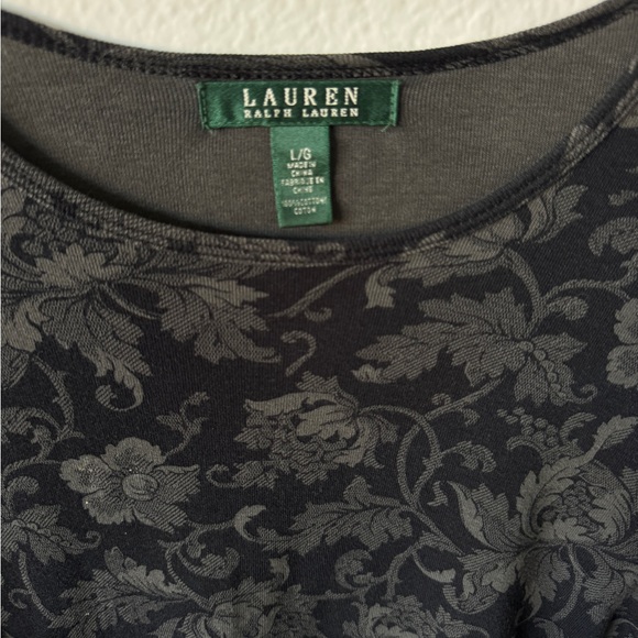 Ralph Lauren Charcoal Floral Top - Picture 3 of 5